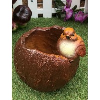 Кашпо Птичка с кокосом