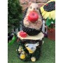 Садовая фигура Ёжик с яблоком на пне