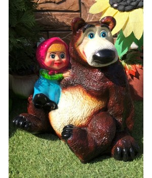 Садовая фигура Алёнка и медведь #2
